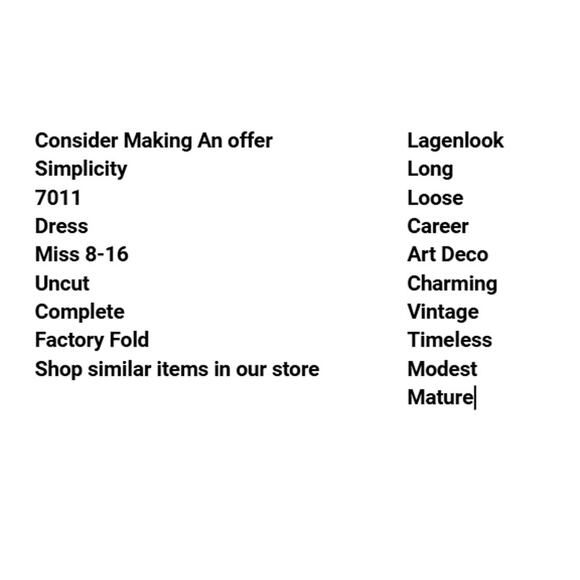 Simplicity 7011 Pattern Dress Miss 8-16 Uncut Vintage Flare Skirt Side Pockets - Picture 3 of 7